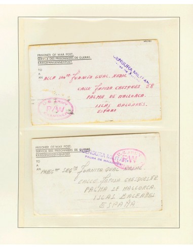 Italia, Campo de Concentración. Sobre . (1944ca). Interesante conjunto de seis sobres-tarjetas y tres tarjetas postales con me