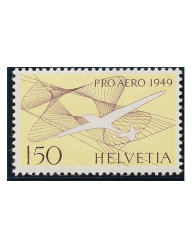Suiza, Aéreo. **Yv 44. 1949. 1´50 f amarillo y violeta. MAGNIFICO. Yvert 2017: 50 Euros.