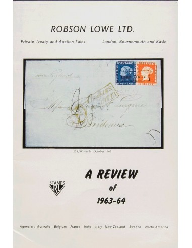 Bibliografía Mundial. (1963ca). A REVIEW OF 1963-64 PRIVATE TREATY AND AUCTION SALES. Robson Lowe LTD. London, 1963. (spectacu