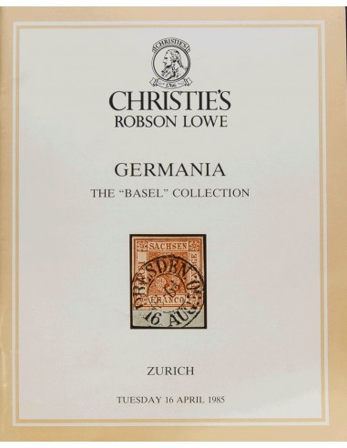Alemania, Bibliografía. 1985. Catálogo de la colección GERMANIA THE "BASEL" COLLECTION, celebrada el 16 de Abril de 1985. Chri