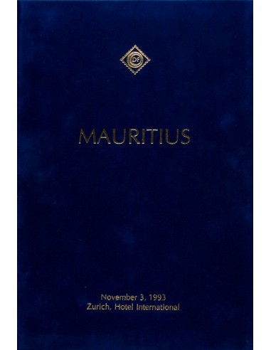 Mauricio, Bibliografía. 1993. Conjunto del catálogo y el suplemento (edición de lujo) de la subasta de la colección MAURITIUS,