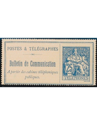 Francia, Teléfonos. (*)Yv 16. 1897. 25 cts azul. BONITO. Yvert 2019: 100 Euros.