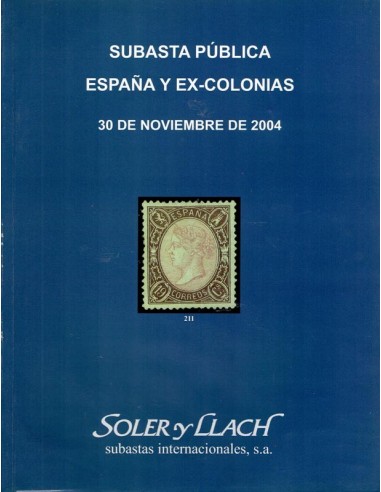 Subasta Pública Filatelia de España, Ex-Colonias y Colecciones, noviembre de 2004