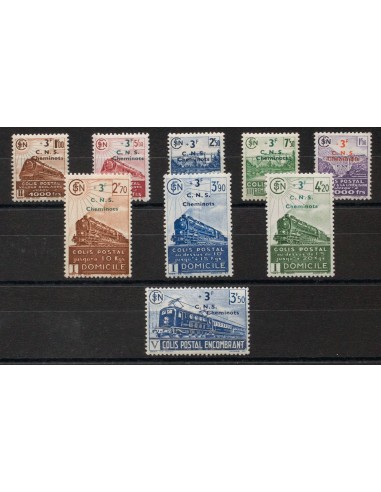 Francia, Paquetes Postales. **Yv 191/99. 1942. Serie completa. MAGNIFICA. Yvert 2019: 190 Euros.