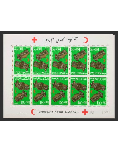 Marruecos Independiente. **Yv 523/24(10). 1967. Serie completa, en minihojas de diez sellos. MAGNIFICA. Yvert 2014: 55 Euros.