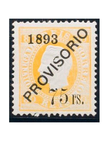 Portugal. *Yv 95. 1892. 75 reis sobre 80 reis amarillo. MAGNIFICO.
