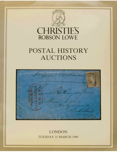 Bibliografía Mundial. 1989. Catálogo de subasta de POSTAL HISTORY AUCTIONS, celebrada el 21 de Marzo de 1989. Christie´s and R