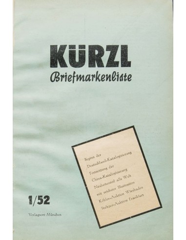 Bibliografía Mundial. (1952ca). KÜRZL BRIEFMARKENLISTE, dos volúmenes encuadernados de la revista que comprende los años 1952