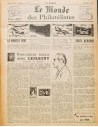 Bibliografía Mundial. (1954ca). LE MONDE DES PHILATELISTES, dos volúmenes encuadernados, uno corresponde a las publicaciones d
