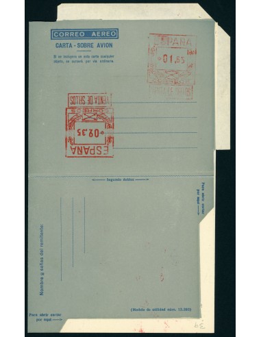 OL00272. Aerograma 1948. Doble franqueo 1,65 p + 2,35 p. Tipo B (I) AA K39