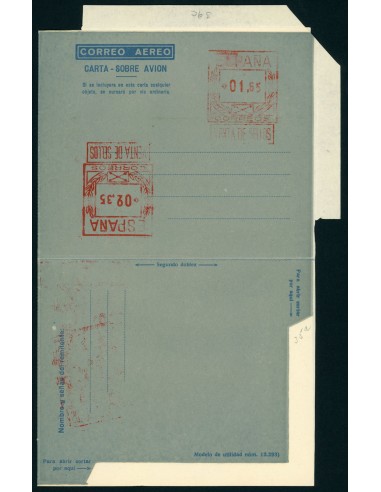 OL00273. Aerograma 1948. Doble franqueo 1,65 p + 2,35 p. Tipo B (I) AE K39c