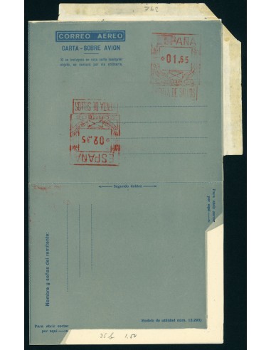 OL00274. Aerograma 1948. Doble franqueo 1,65 p + 2,35 p. Tipo B (I) AA+E