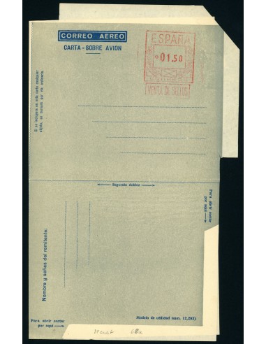 OL00291. Aerograma 1949. Franqueo 1,50 pesetas. Tipo C (I) AA K68a