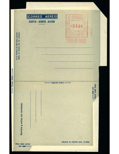 OL00307. Aerograma 1949. Franqueo 4,00 pesetas. Tipo C (I) AA
