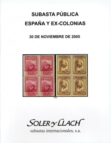 Subasta Pública Filatelia de España, Ex-Colonias y Colecciones, noviembre 2005