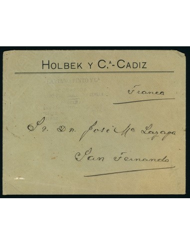 OL00635. Cosario Laviano Pinto y Cª. 1897. Cádiz a San Fernando
