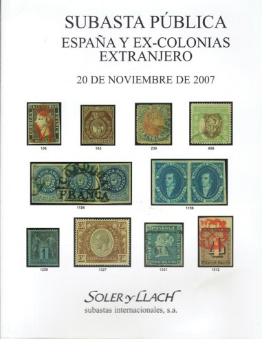 Subasta Pública Filatelia de España, Ex-Colonias y Extranjero, 20 de noviembre de 2007