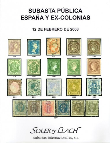 Subasta Pública Filatelia de España, Ex-Colonias, 12 de febrero de 2008