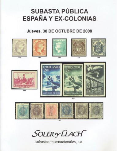 Subasta Pública Filatelia de España, Ex-Colonias, 30 de octubre de 2008