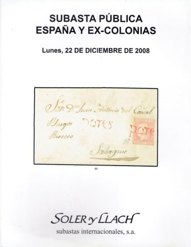 Subasta Pública Filatelia de España, Ex-Colonias, 22 de diciembre de 2008