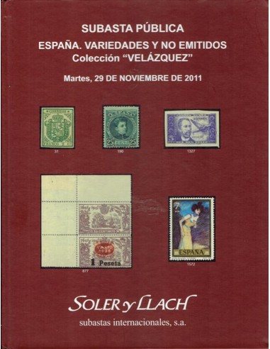 Subasta pública España. Variedades y no Emitidos. Colección Velazquez. 29 de noviembre de 2011