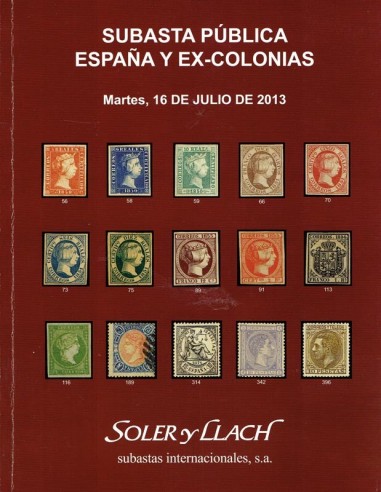 Subasta Pública Filatelia de España, Ex-Colonias, 16 de julio de 2013