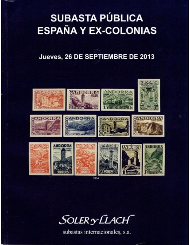 Subasta Pública Filatelia de España, Ex-Colonias, 26 de septiembre de 2013