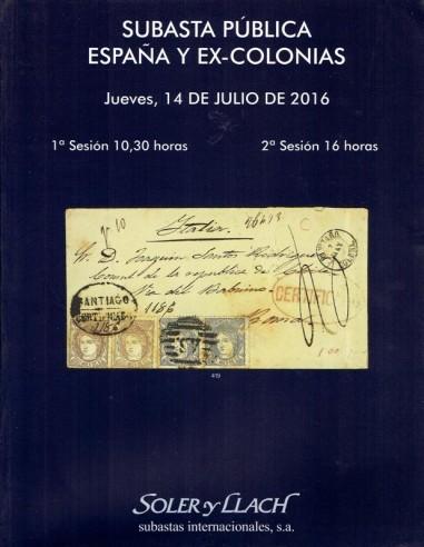 Subasta Pública Filatelia de España, Ex-Colonias, 14 de julio de 2016