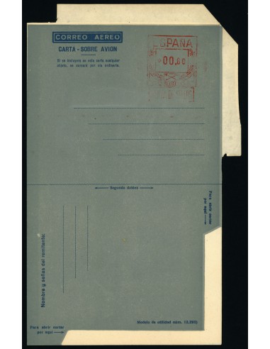 OL00214. Aerograma 1948-1959. Tipo B (I) Fondo gris oscuro