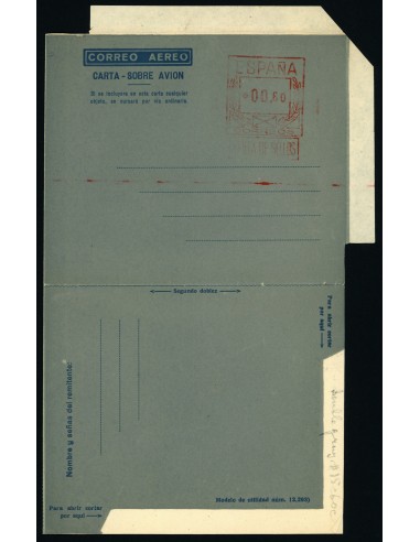 OL00226. Aerograma 1948. Franqueo 60 céntimos. Tipo B (I) AE ángulo estrecho