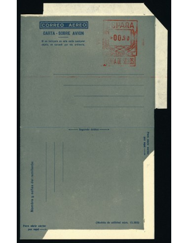 OL00230. Aerograma 1948. Franqueo 90 céntimos. Tipo B (I) AA ángulo ancho