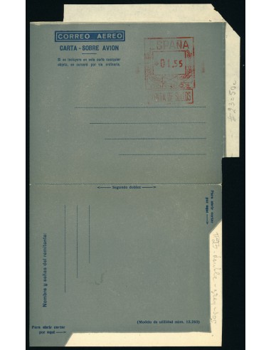 OL00247. Aerograma 1948. Franqueo 1,55 pesetas. Tipo B (I) AA. K23