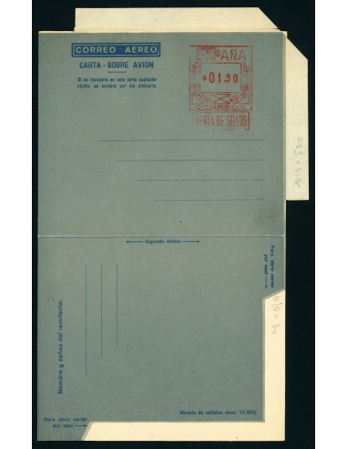 OL00259. Aerograma 1948. Franqueo 1,90 pesetas. Tipo B (I) AE, K11a