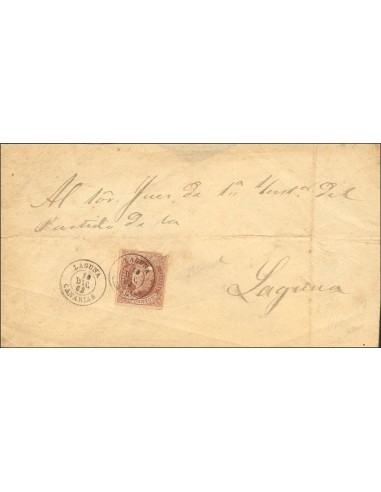 Canarias. Historia Postal. Sobre 58. 1863. 4 cuartos castaño (sello con defecto, que no desmerece la rareza de la carta). Cart