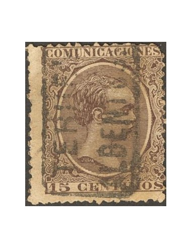 Aragón. Filatelia. º219. 1889. 15 cts castaño violeta. Matasello cartería ALBENTOSA / TERUEL.
