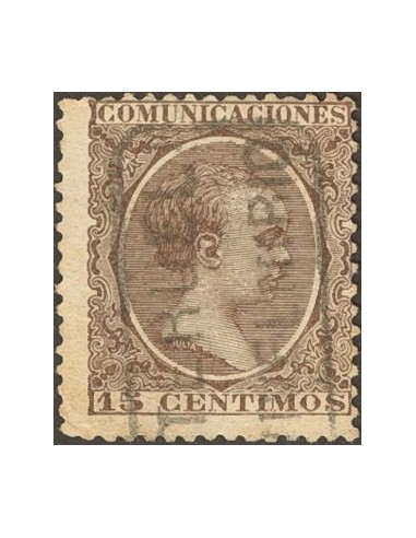 Aragón. Filatelia. º219. 1889. 15 cts castaño violeta. Matasello cartería VIVEL DE RIO / TERUEL.