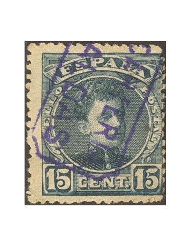 Asturias. Filatelia. º245. 1901. 15 cts violeta. Matasello cartería CALDAS / OVIEDO.