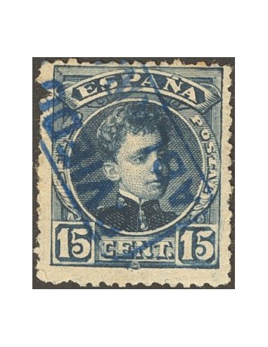 Asturias. Filatelia. º245. 1901. 15 cts azul. Matasello cartería ABLAÑA / OVIEDO.