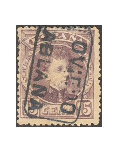 Asturias. Filatelia. º245. 1901. 15 cts violeta. Matasello cartería ABLAÑA / OVIEDO. MAGNIFICO.