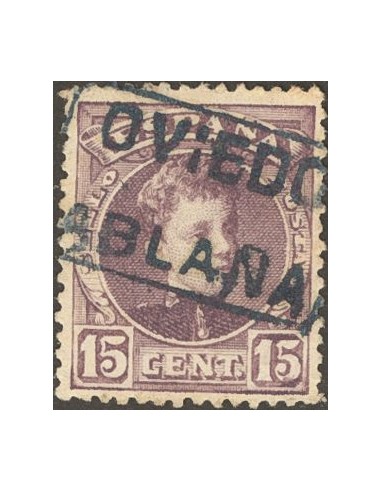 Asturias. Filatelia. º245. 1901. 15 cts violeta. Matasello cartería ABLAÑA / OVIEDO.