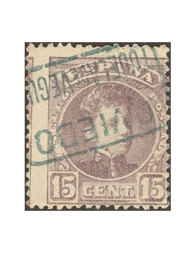 Asturias. Filatelia. º245. 1901. 15 cts violeta. Matasello cartería TUDELA DE VEGUIN / OVIEDO.