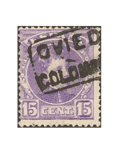 Asturias. Filatelia. º245. 1901. 15 cts violeta. Matasello cartería COLOMBRES / OVIEDO.