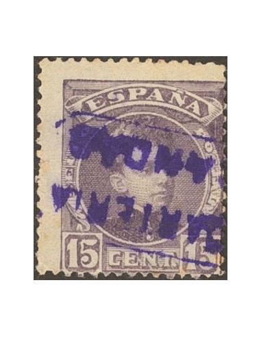 Asturias. Filatelia. º245. 1901. 15 cts violeta. Matasello cartería CANDAS / OVIEDO.