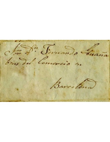 AL0026. PREFILATELIA. 1848, correo fuera de valija de La Habana a Barcelona (Cataluña)