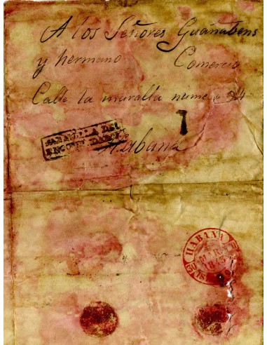 AL0028. PREFILATELIA. 1843, Sabanilla del Encomendador a La Habana