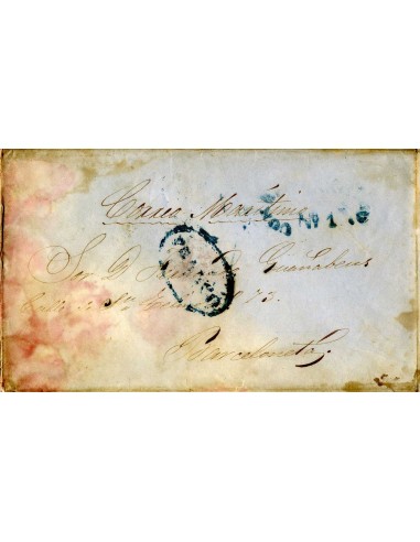 AL0030. PREFILATELIA. 1849, La Habana a Barceloneta (Cataluña)