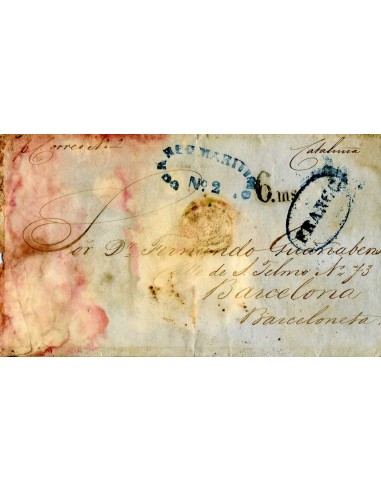AL0060. PREFILATELIA. 1850, 29 de enero, La Habana a Barcelona (Cataluña)