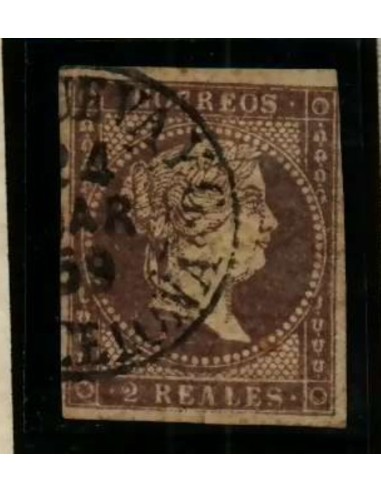 FA2202. Emision 1-04-1855. Valor 2 reales violeta cancelado con fechador