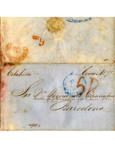 AL0085. PREFILATELIA. 1850, 9 de noviembre, La Habana a Barcelona