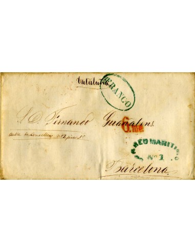 AL0090. PREFILATELIA. 1850, 9 de diciembre, La Habana a Barcelona